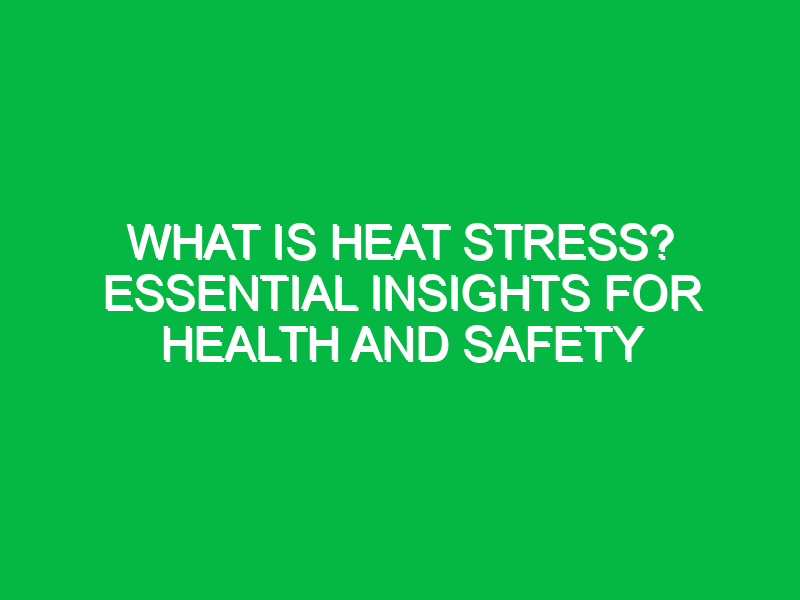 What is Heat Stress? Essential Insights for Health and Safety