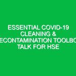 Essential COVID-19 Cleaning & Decontamination Toolbox Talk for HSE