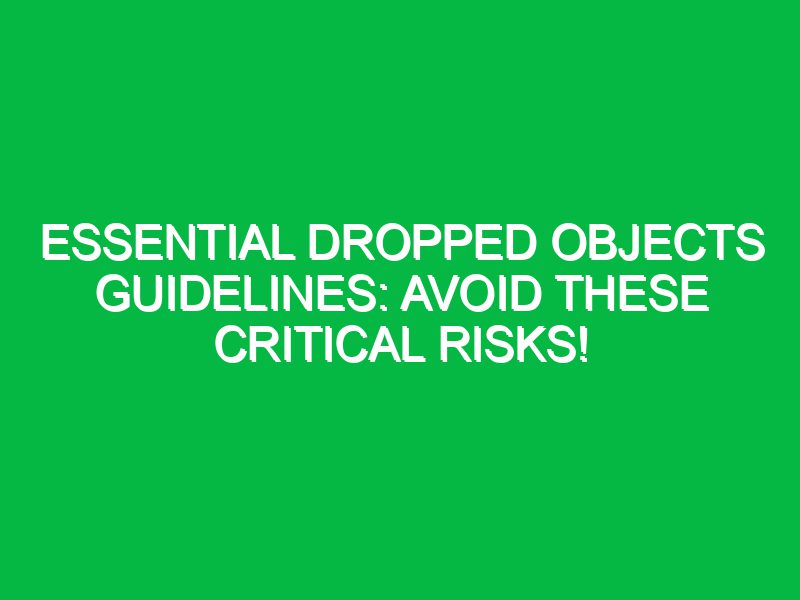 Essential Dropped Objects Guidelines: Avoid These Critical Risks!