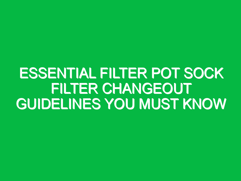 Essential Filter Pot Sock Filter Changeout Guidelines You Must Know