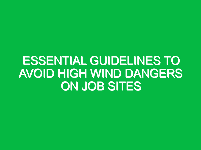 Essential Guidelines to Avoid High Wind Dangers on Job Sites