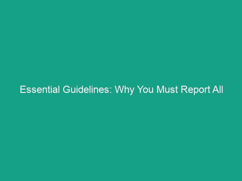 Essential Guidelines: Why You Must Report All Injuries Immediately