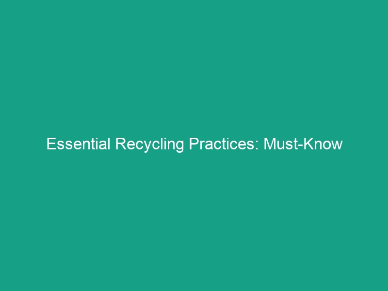 Essential Recycling Practices: Must-Know Guidelines for a Safer Workplace