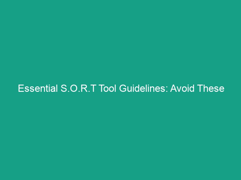 Essential S.O.R.T Tool Guidelines: Avoid These Critical Safety Risks