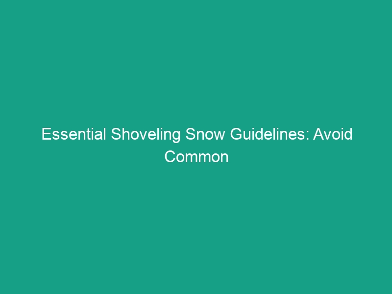 Essential Shoveling Snow Guidelines: Avoid Common Safety Risks