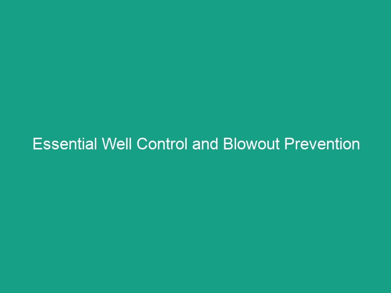Essential Well Control and Blowout Prevention Guidelines: Avoid Critical Risks