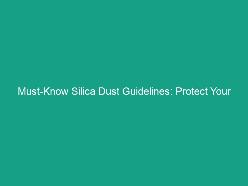 Must-Know Silica Dust Guidelines: Protect Your Team & Boost Safety