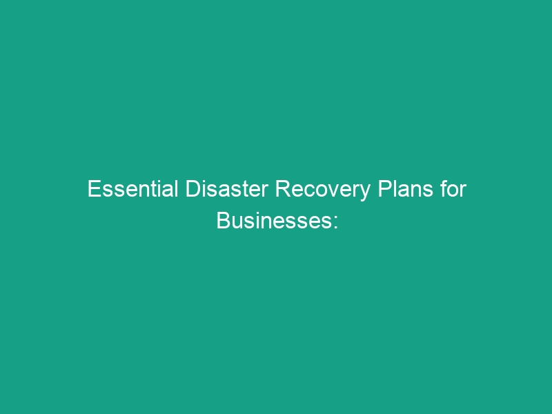Essential Disaster Recovery Plans for Businesses: Are You Prepared?