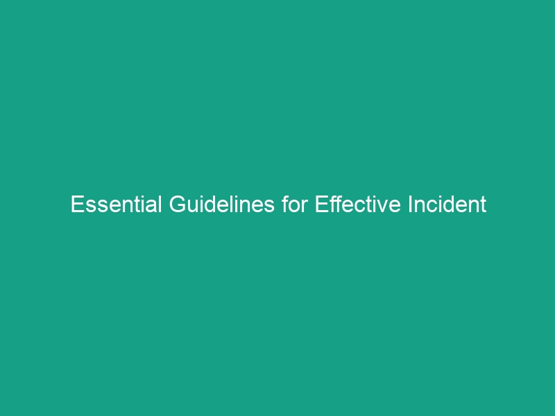 Essential Guidelines for Effective Incident Management Systems You Must Know