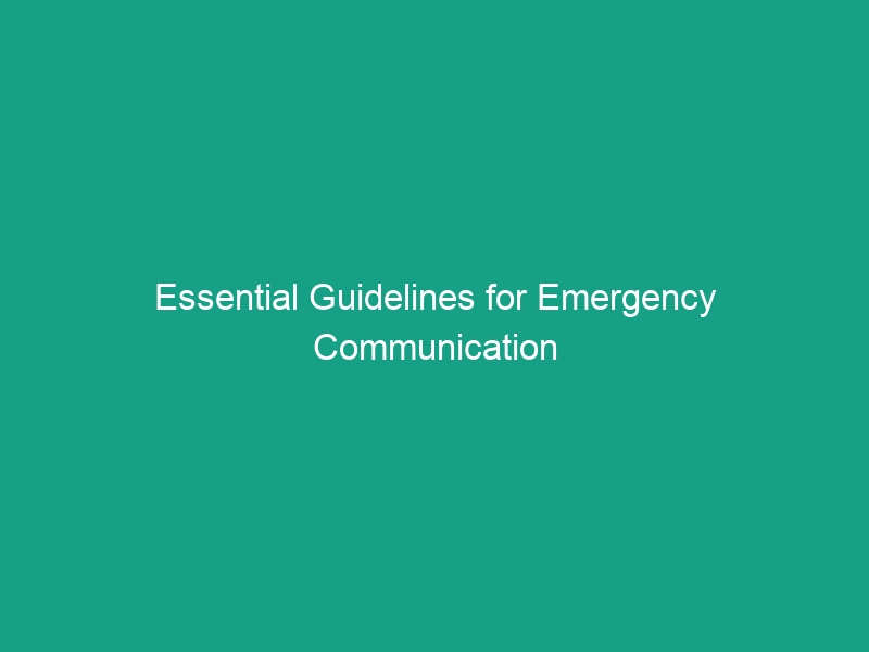 Essential Guidelines for Emergency Communication Systems: Radios