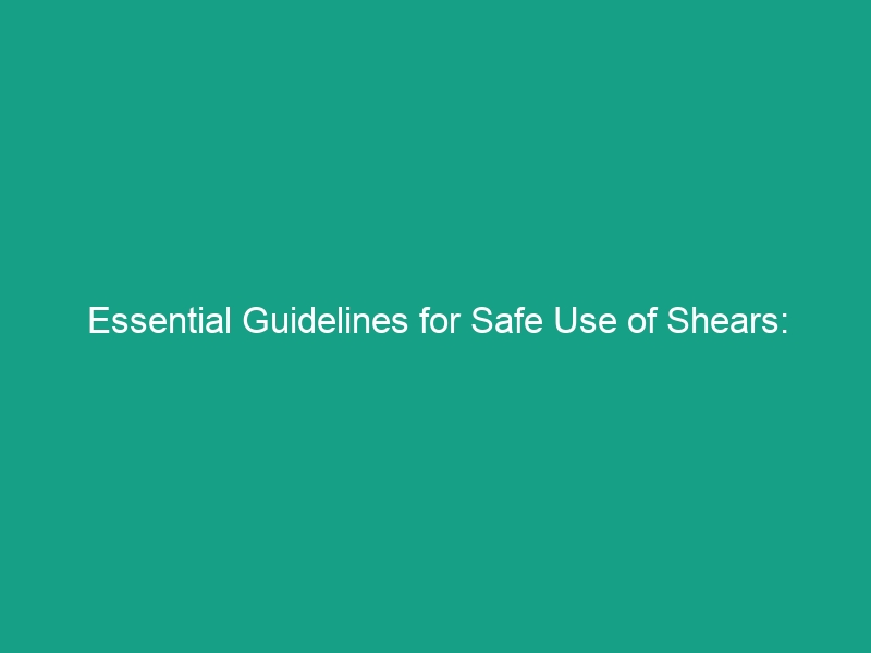 Essential Guidelines for Safe Use of Shears: Avoid Common Risks