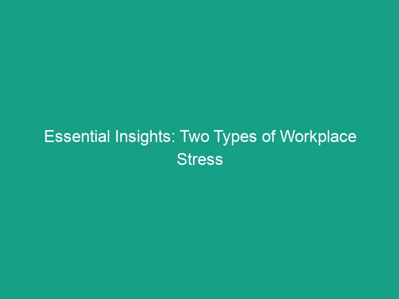 Essential Insights: Two Types of Workplace Stress You Must Know