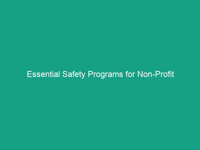 Essential Safety Programs for Non-Profit Organizations: Avoid These Risks