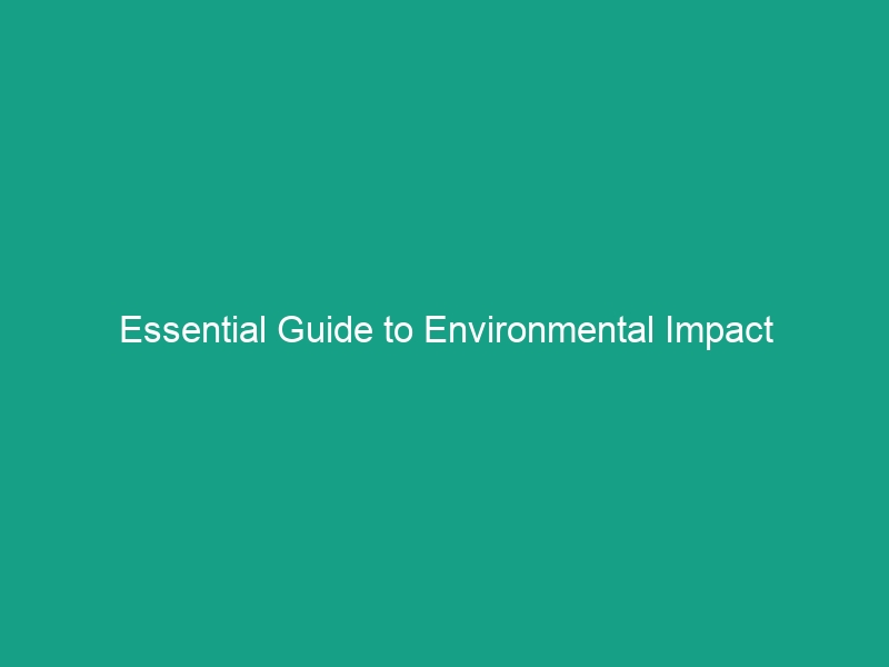 Essential Guide to Environmental Impact Assessments: Evaluating Potential Impacts