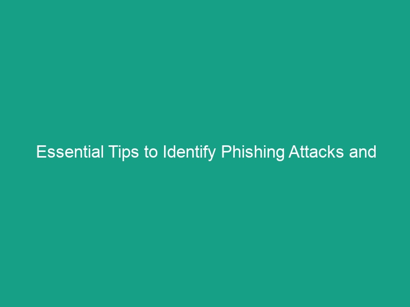 Essential Tips to Identify Phishing Attacks and How to Recognize Them