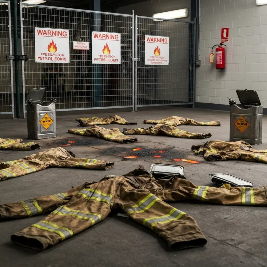 petrol bomb training burns