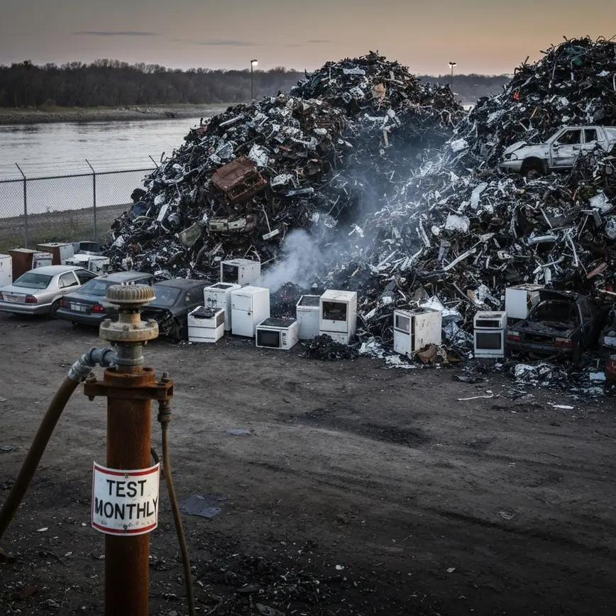 recycling plant fire