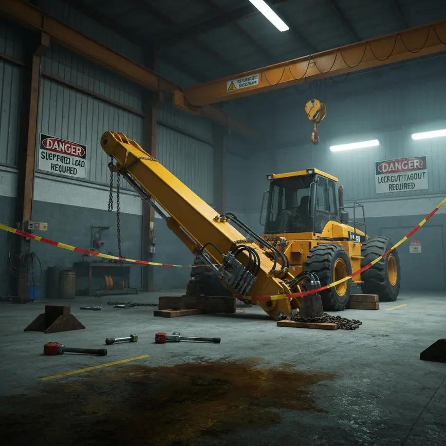 heavy equipment boom collapse