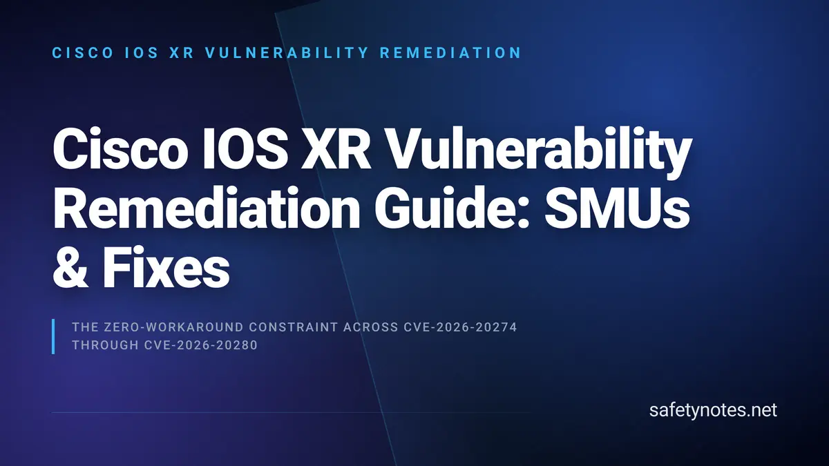 Cisco IOS XR vulnerability remediation